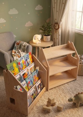 Libreria baja infantil con estanteria montessori