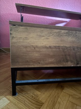 Mesa centro elevable madera y metal