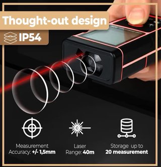 NUEVO! Medidor/ telemetro laser 40m Ip54 a estrena