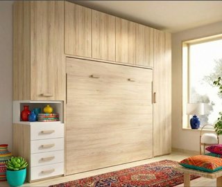 DORMITORIO COMPLETO CON CAMA ABATIBLE 150×190 ARM