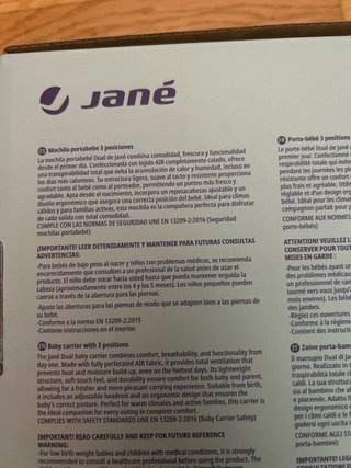 Mochila Portabebé Jane Dual Air 3 Posiciones