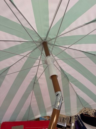 Sombrilla playa AKTIVE 200cm rayas verde/blanco