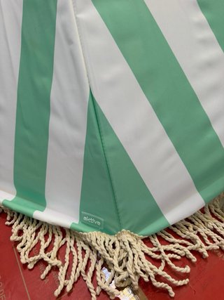Sombrilla playa AKTIVE 200cm rayas verde/blanco