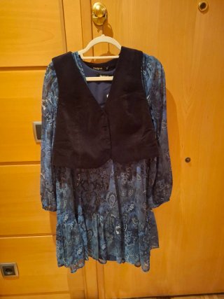 Vestido Desigual XL Estampado Azul