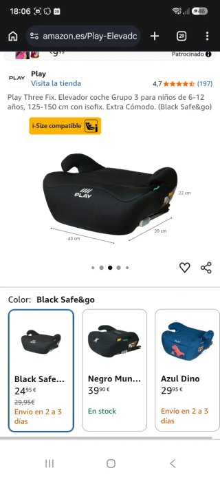 Alzador de coche para niños