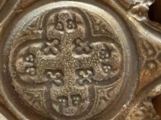 Tríptico Altar Neogótico Bronce S.XIX