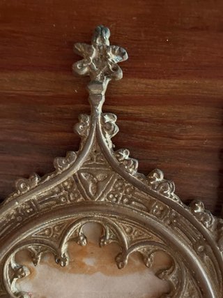 Tríptico Altar Neogótico Bronce S.XIX