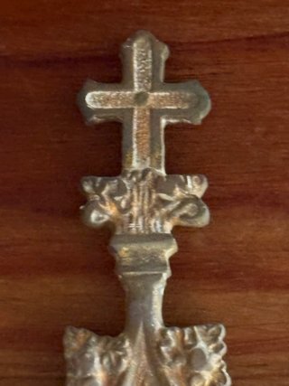 Tríptico Altar Neogótico Bronce S.XIX