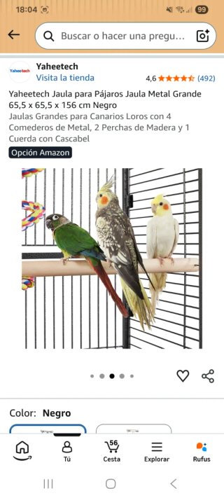 Jaula grande para pajaros medianos