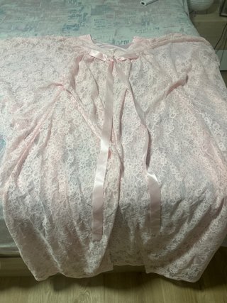 Camisón rosa novia encaje talla única