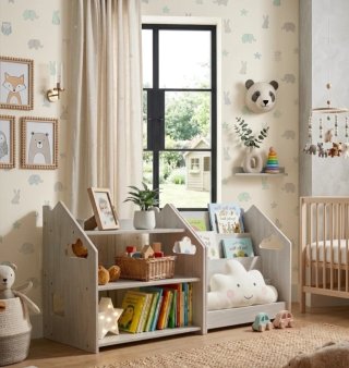 Libreria infantil con estanteria baja montessori