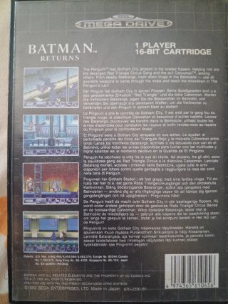 Batman Returns Mega Drive Sega