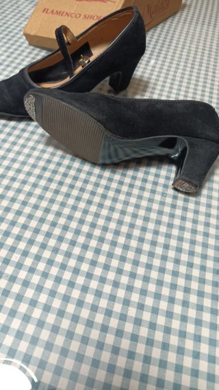 Zapatos Flamenco Baile ante Negro Talla 38