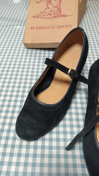 Zapatos Flamenco Baile ante Negro Talla 38