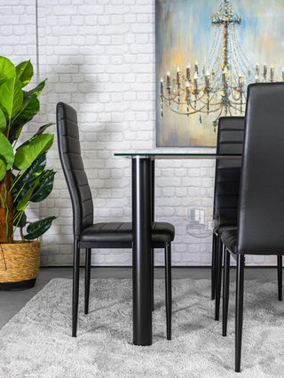 Conjunto de mesa con 4 sillas negro