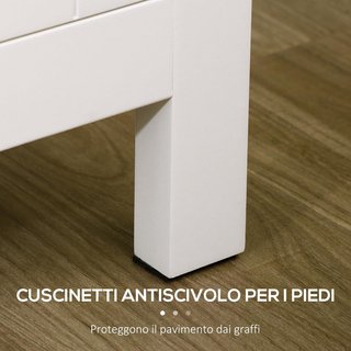 Credenza de Cocina Con 3 Puertas, Mueble de Cocina Moderno Con Estante Regulable, Credenza Buffet para Sala de Estar, Comedor y Salón, 120X40X70 Cm, Blanco y Color Madera