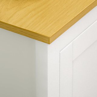 Credenza de Cocina Con 3 Puertas, Mueble de Cocina Moderno Con Estante Regulable, Credenza Buffet para Sala de Estar, Comedor y Salón, 120X40X70 Cm, Blanco y Color Madera