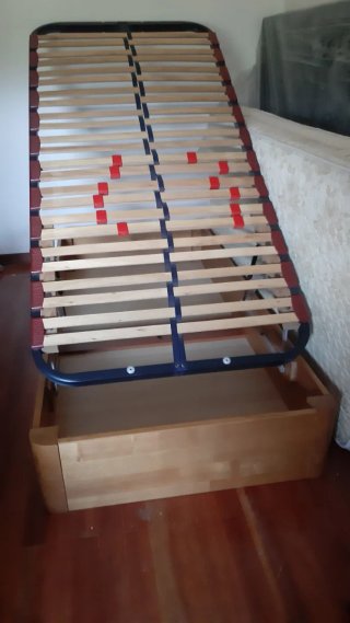 Canapé abatible, madera maciza de castaño 90x1,90