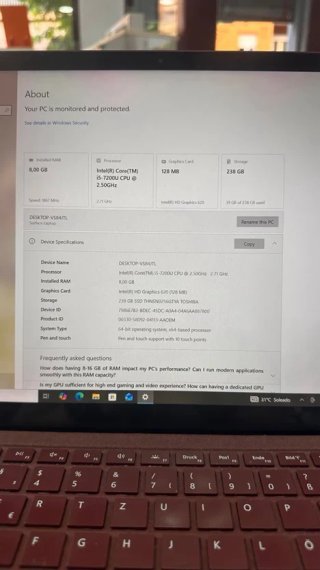Microsoft Surface Laptop 256GB Táctil