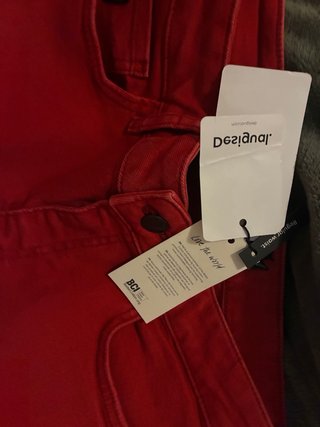 Vaqueros Desigual Pitillo Talla 40 Rojos