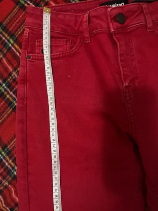 Vaqueros Desigual Pitillo Talla 40 Rojos