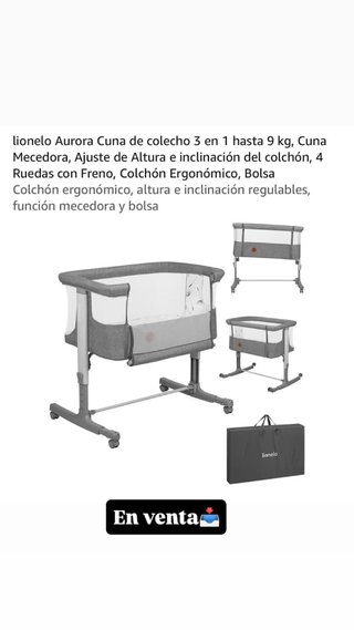 Cuna colecho Lionelo Aurora 3 en 1