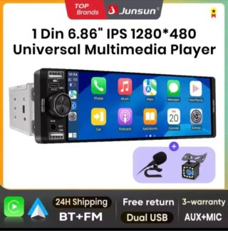 Radio Coche Pantalla 6.86 Carplay/Android 1 Din