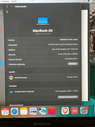 MacBook Air 2018 Plata