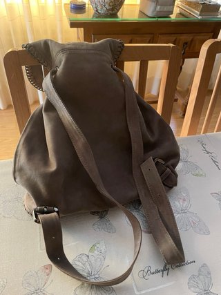 Mochila Piel Stella McCartney Beige/Gris