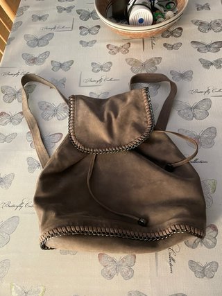 Mochila Piel Stella McCartney Beige/Gris