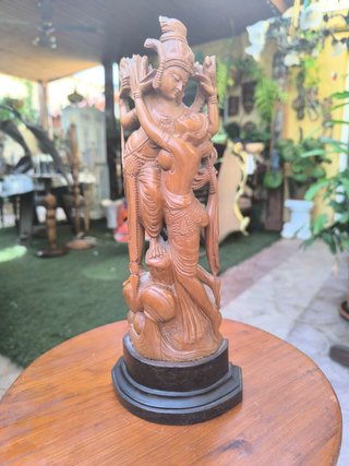 Figura Madera Tallada Pareja Balinesa
