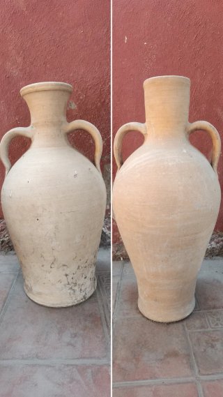 Juego de 2 Vasijas de Terracota Beige/Marrón