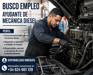 Busco empleo de ayudante de mecánica diesel