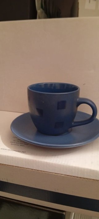 Juego de café azul de cerámica, sin estrenar