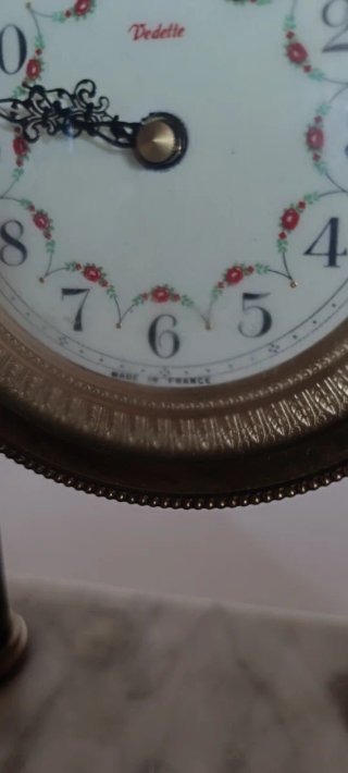 Reloj de mesa Vedette mármol y latón Francia