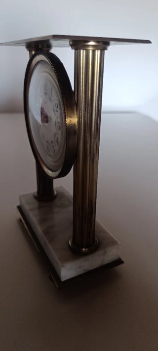 Reloj de mesa Vedette mármol y latón Francia