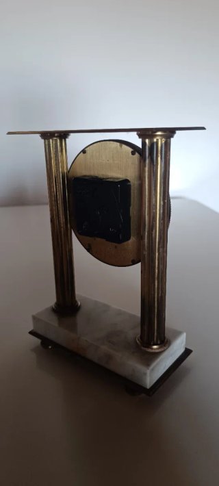 Reloj de mesa Vedette mármol y latón Francia