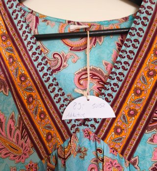 Vestido largo seda estampado 50 52 silk