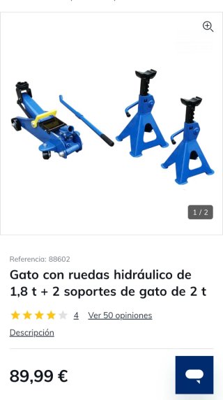 Gato hidráulico 1,8t + 2 borriquetas 2t