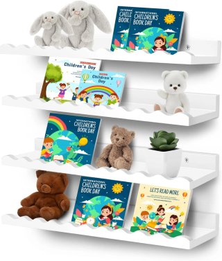 Estantes flotantes blancos para libros n 320