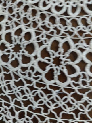 Tondo chiacchierino fatto a mano beige cm63