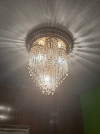 Lámpara colgante retro cristal y metal