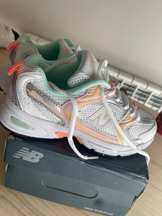 Zapatillas New Balance Mujer Plata/Blanco