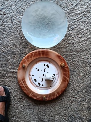 Lámpara plafón 30cm chapa y cristal