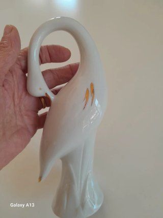 Statuetta cigno ceramica