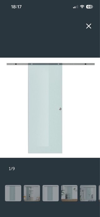 Puerta interior corredera cristal esmerilado.