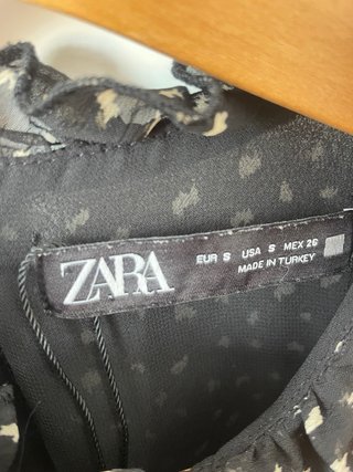 Vestido Zara negro y blanco estampado
