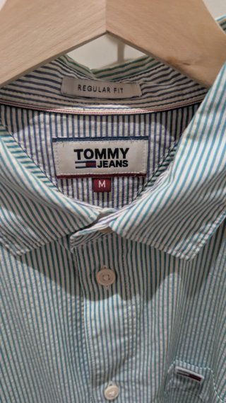 Camisa Tommy Hilfiger Talla M Rayas Verdes