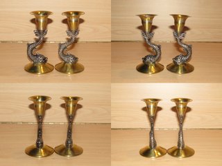 Lote candelabros porta velas ave pez chino candil