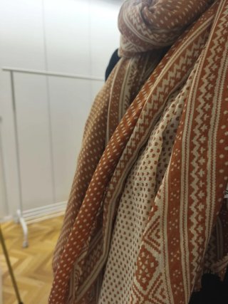 Sciarpa donna beige e marrone